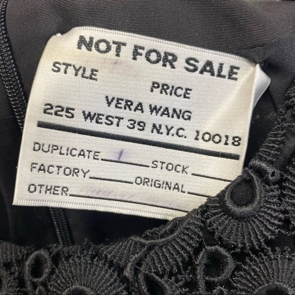 Vera Wang black crochet lace peplum top one of a kind, sample size XS-S - Picture 3 of 10